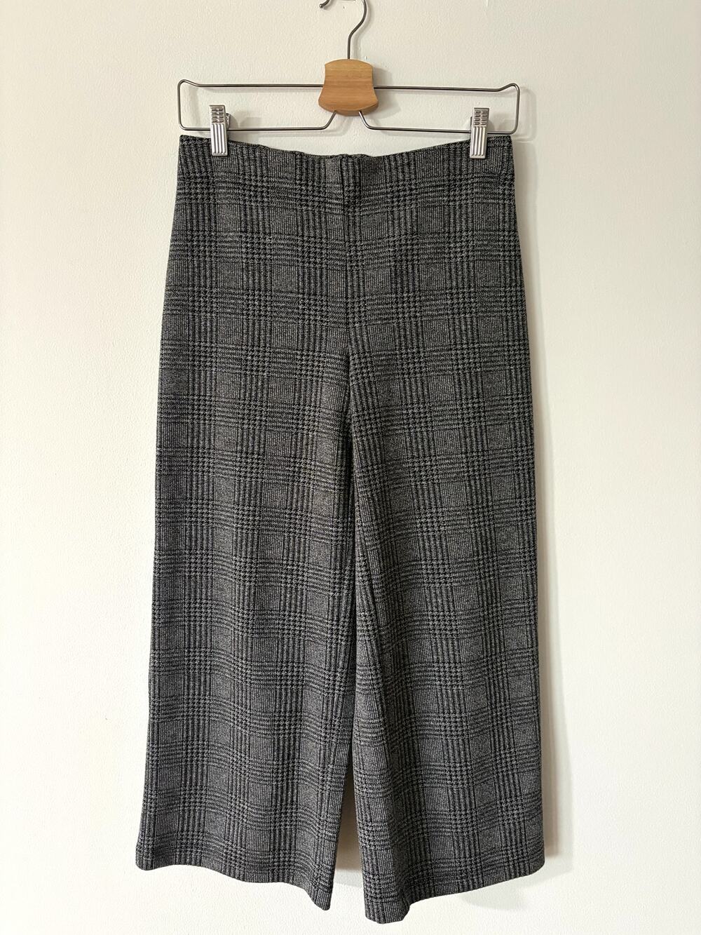 Jules & Leopold Gray Glen Plaid Wide Leg Cropped Pants Trousers Small S Petite
